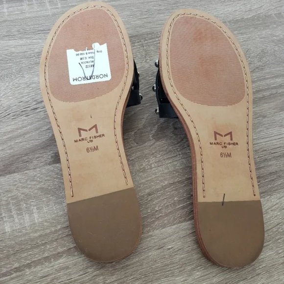 Marc fisher pacca woven leather sandals black 6.5 nwt - Picture 4 of 4